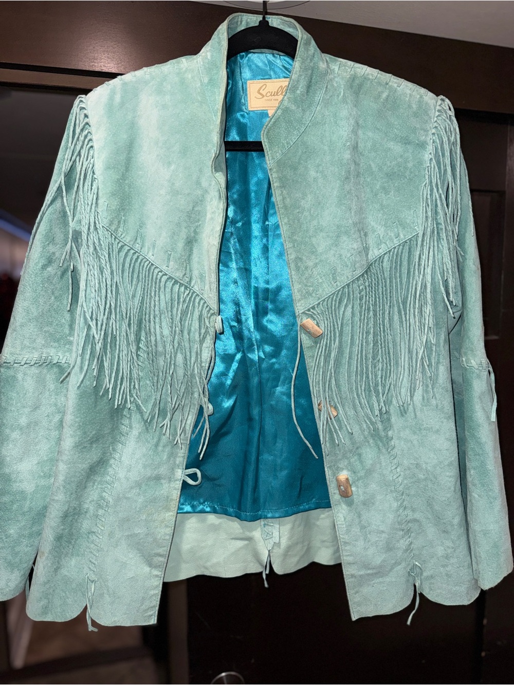 Scully Women's Teal Suede Fringe Jacket